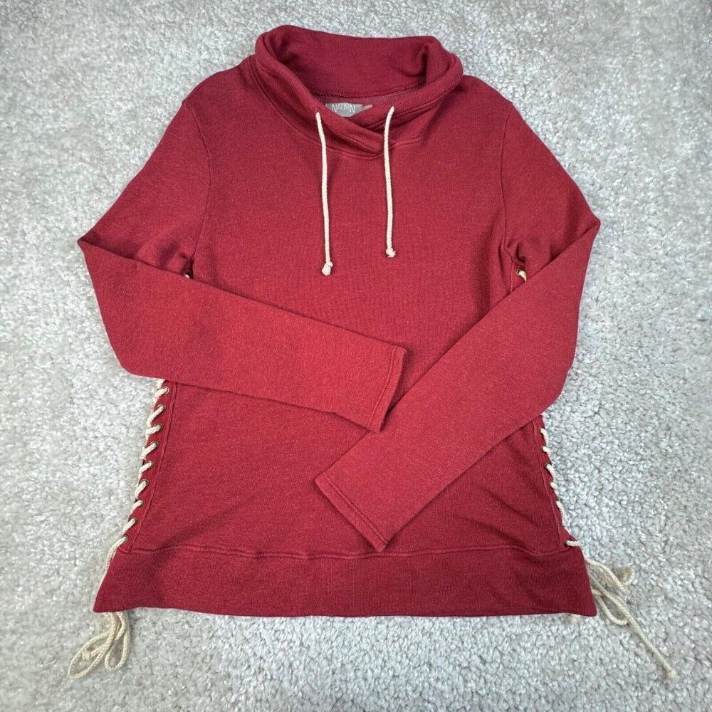 Nation LTD Side Lace Up Sweatshirt Red